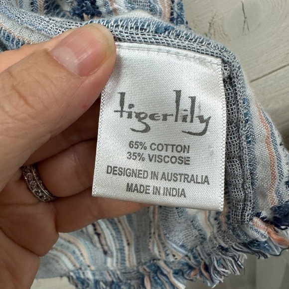 Tigerlily Blue and White Striped Midi Skirt Skirt Small - Picture 3 of 7